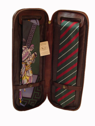 Porta cravatte da viaggio in cuoio